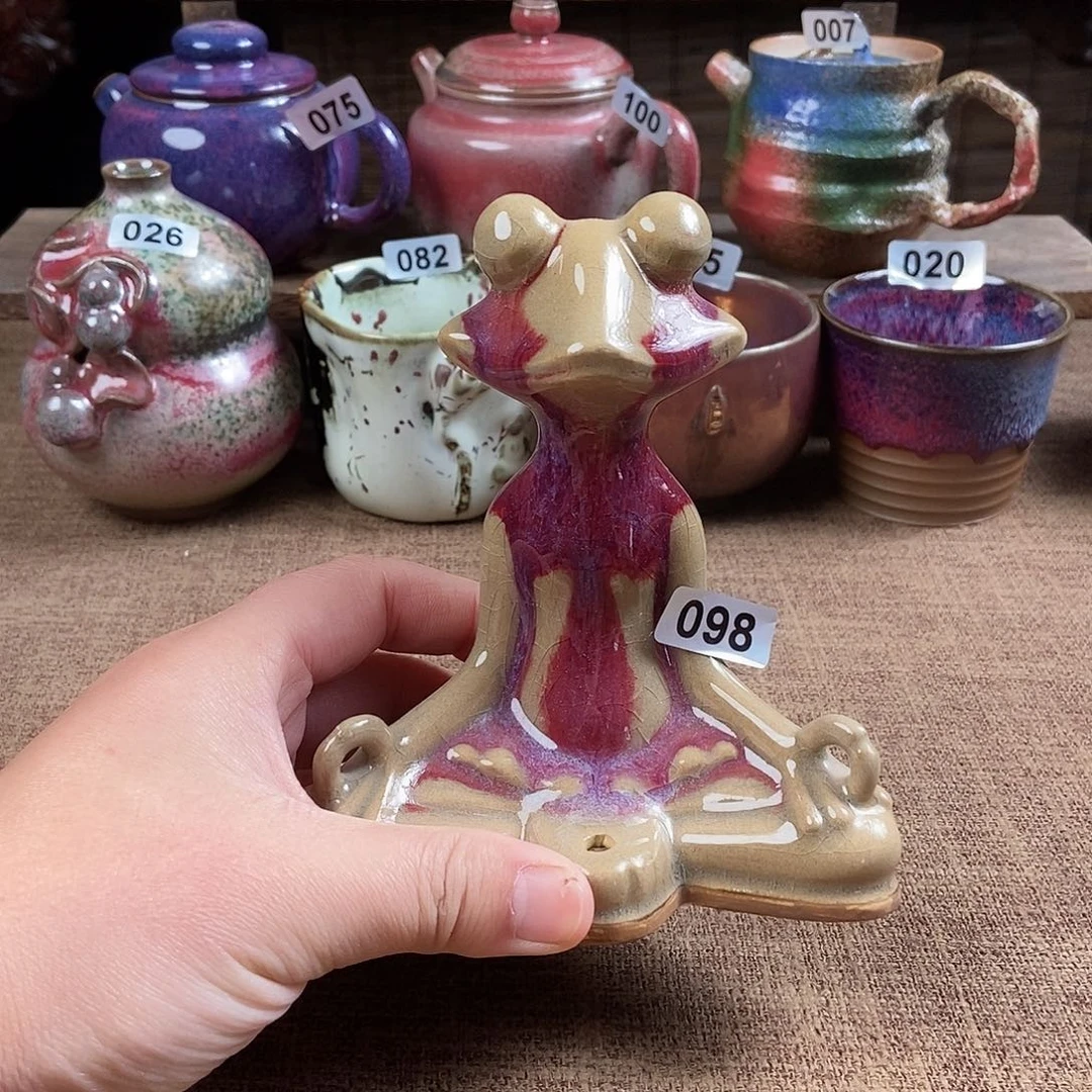 瓷片钧瓷茶壶艺术