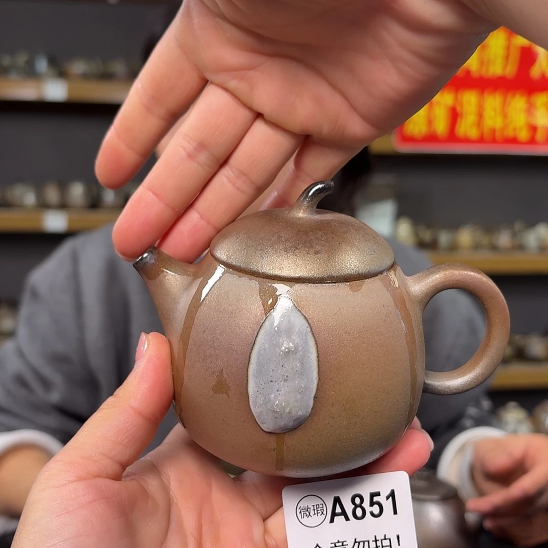 杯坭兴陶纯柴烧原矿泥料纯手工壶