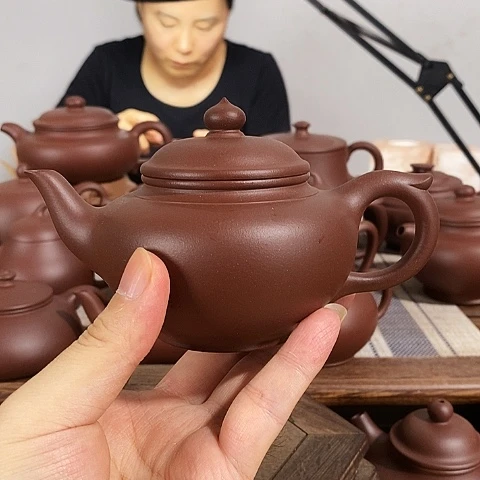 茶壶紫砂约210c c笑樱原矿紫泥