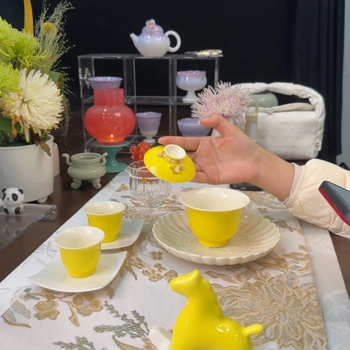 娇黄--竹韵盖碗/1