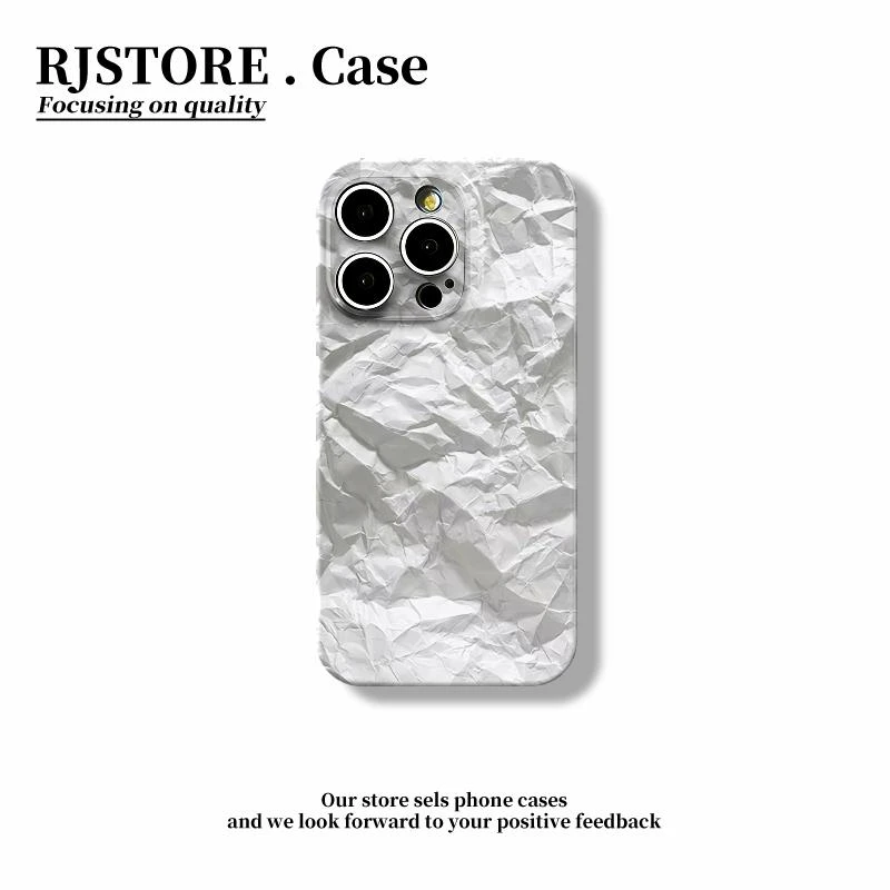 奥菲顿平面白色褶皱纹适用iPhone16菲林手机壳华为vivo小米15oppo