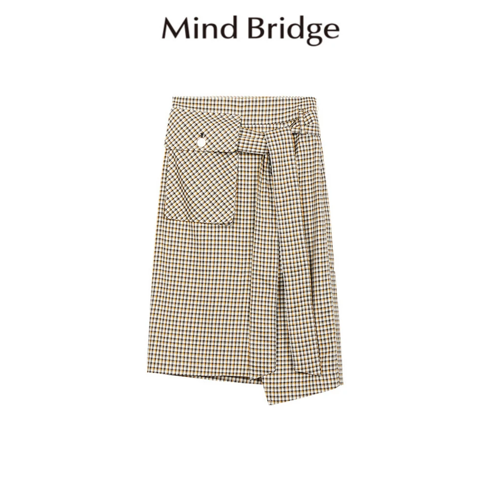 Mind Bridge/心桥时尚休闲格纹半身裙 MB1217-MTSK629ABE