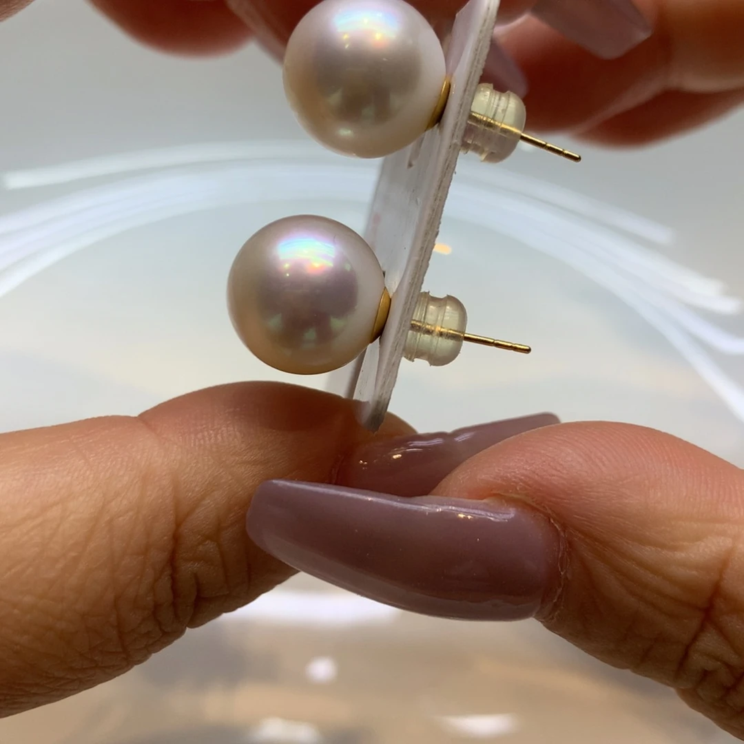 18K金镶嵌耳饰海水珍珠
