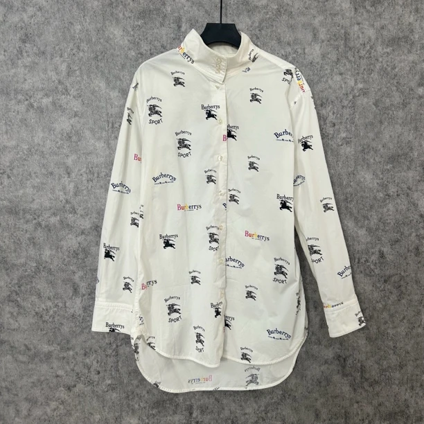 95新 BURBERRY/博柏利 Burberry字母白色衬衫