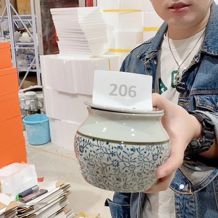 白瓷陶瓷猪油罐1个装随机