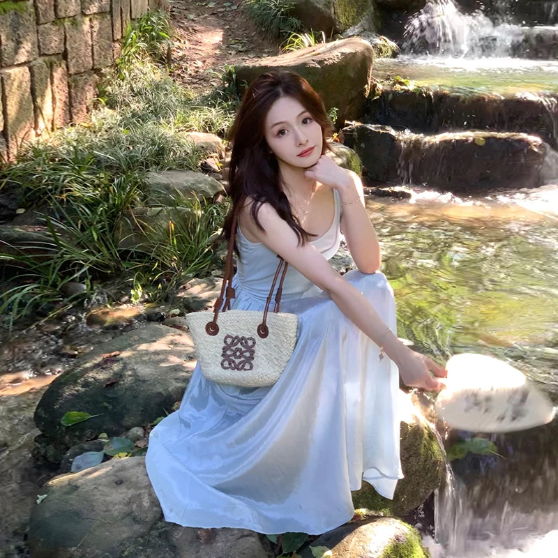 金蘑菇菇 海盐芭蕾 夏日清爽感 大裙摆背心连衣裙