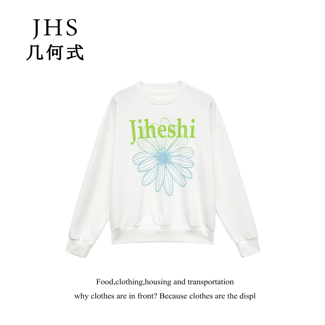 早春长袖百搭印花设计师秋季纯棉女士大码上衣女胖mm洋气遮肉