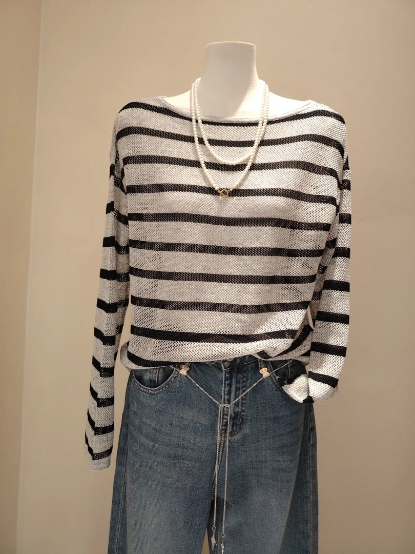 梵迷套头针织衫宽松