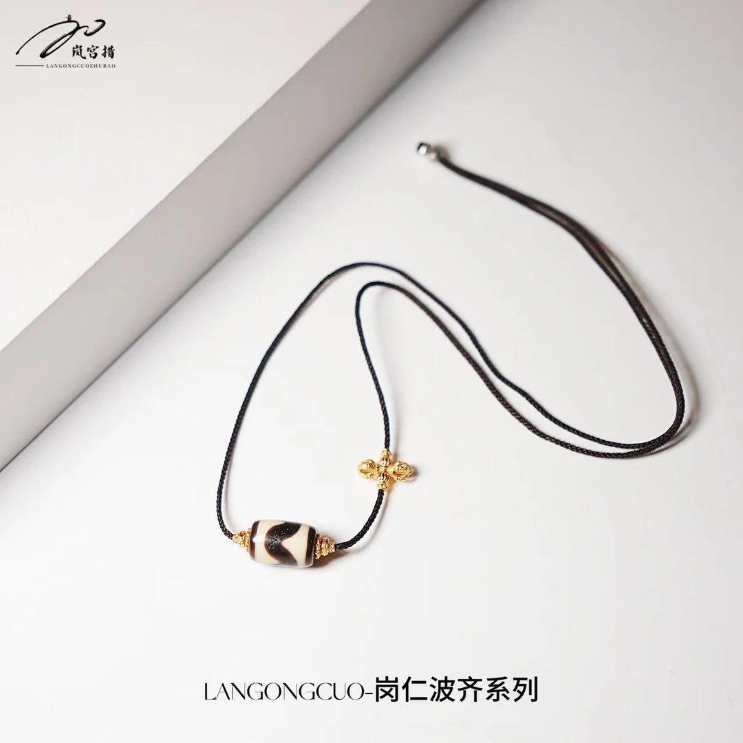 岚宫措|冈仁波齐-虎牙天珠项链 L752
