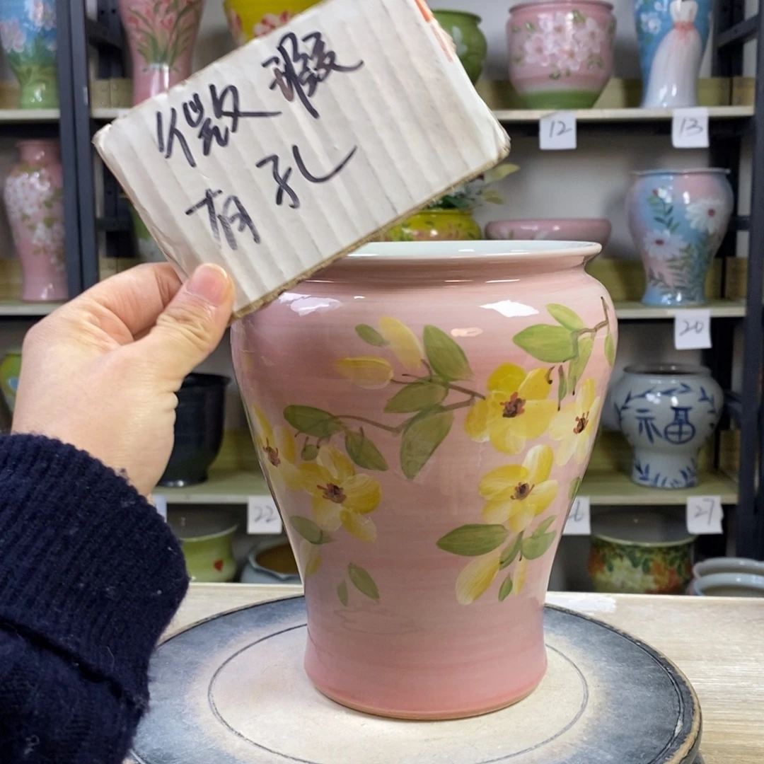 景德镇手工手绘陶瓷花盆