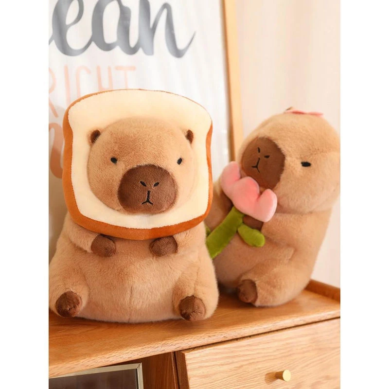 丑萌卡皮巴拉水豚公仔玩偶睡觉抱毛绒玩具男女孩抱枕娃娃生日礼物