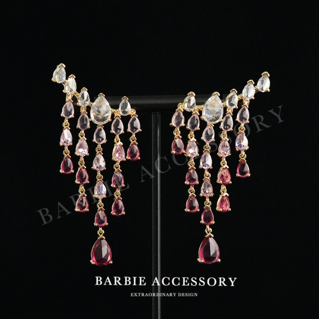 铜合金合成锆石耳饰 【星际满星】法式既视设计款高级感绝美耳环