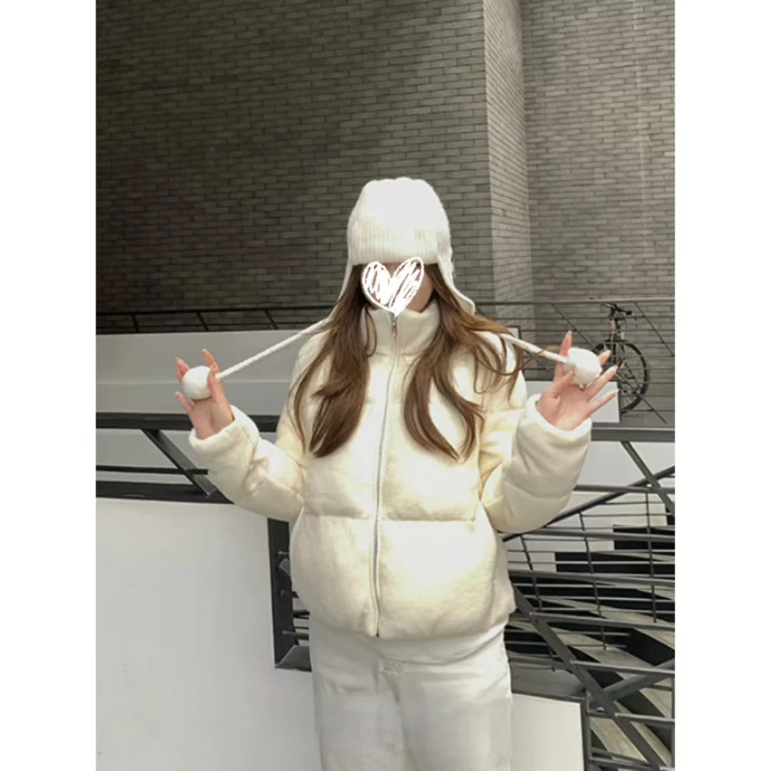 H1682【雪霁梨花】韩版冬季新款简约通勤百搭氛围感外套女