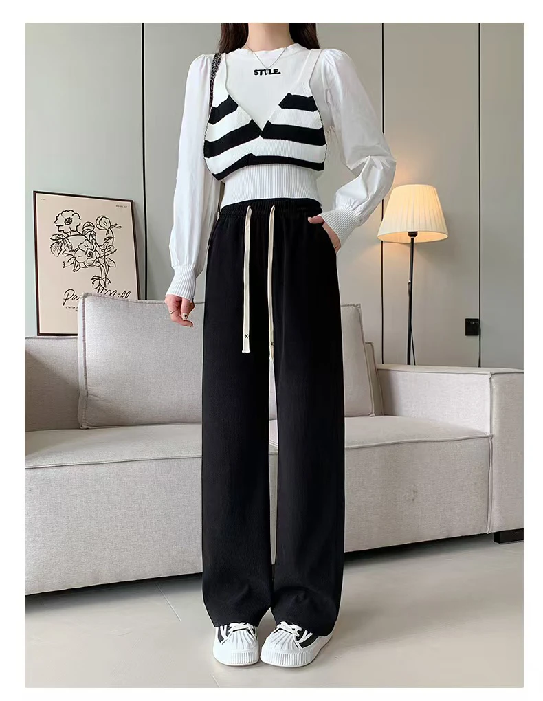 (韩傢)加绒阔腿裤20699