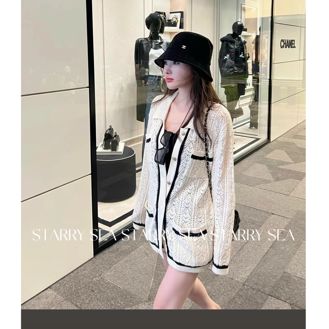 PP 【王1博同款】休闲松弛感小香翻领针织外套#PP0262SY