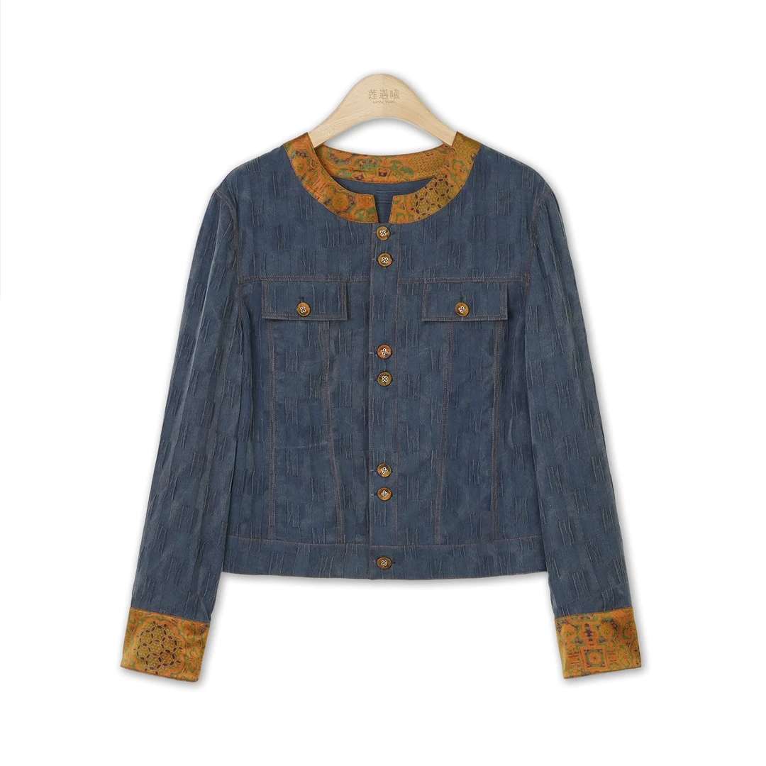 扫染冠乐绉红云纱长袖外套 SLS25SS158