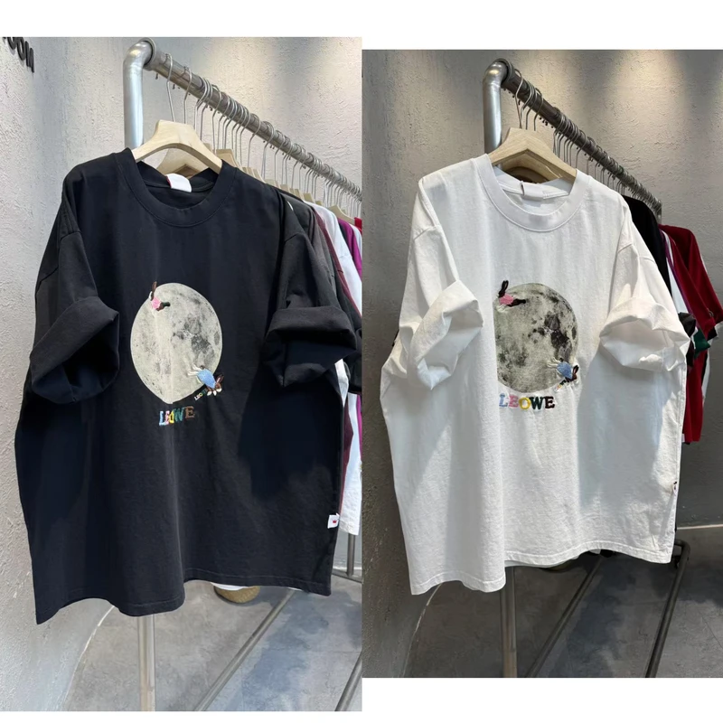 8376夏季新款韩版月球刺绣兔宽松休闲显瘦圆领短袖T恤女