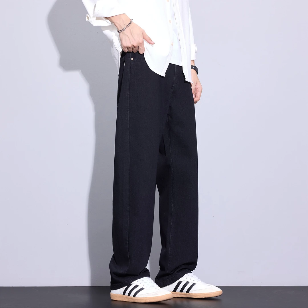 Kuvine2025秋季潮流水洗简约cleanfit垂感宽松直筒百搭牛仔裤男款