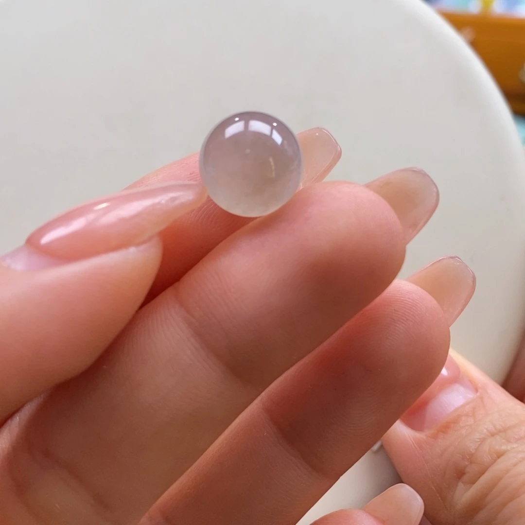 翡翠吊坠(不含链)未镶嵌翡翠冰茶圆珠