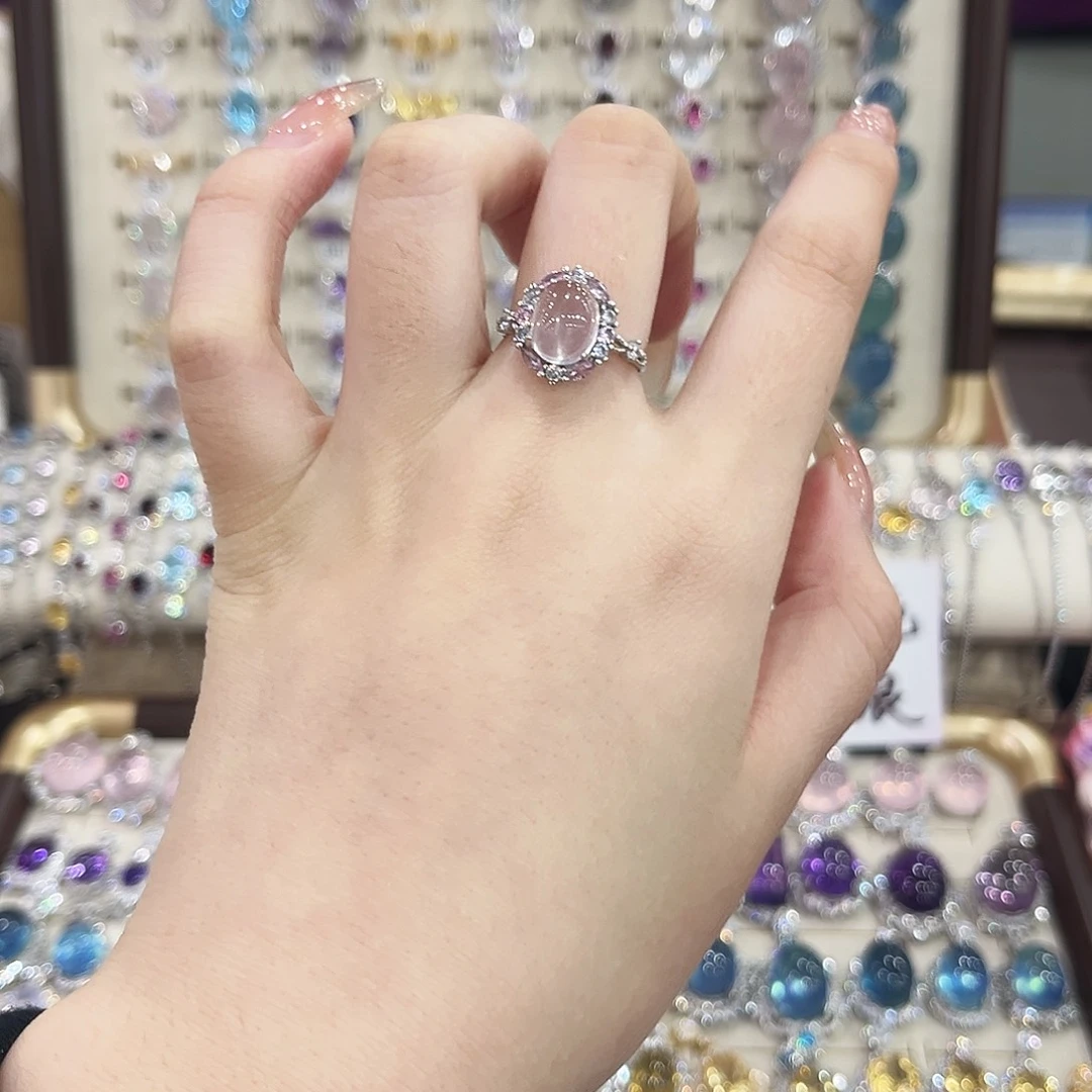 银S925镶嵌烟晶戒指