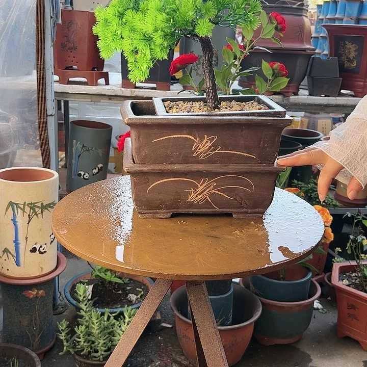 26+26棕色马槽花盆花盆花盆