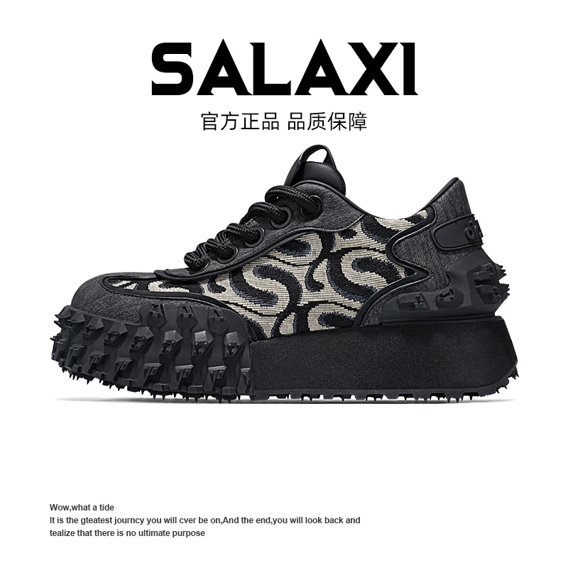 SALAXI 【情侣款】2025春夏新品重工万针刺绣个性百搭厚底休闲鞋