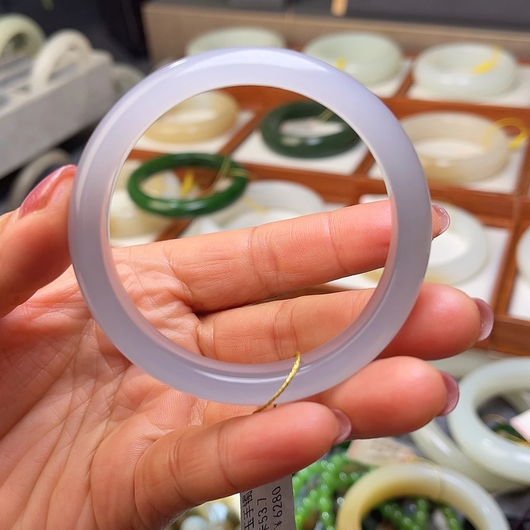 和田玉未镶嵌手镯53.7