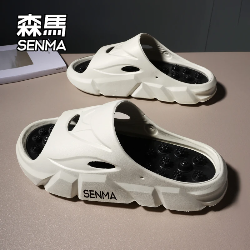 SENMA/森马按摩拖鞋男款夏季加厚透气居家拖鞋潮流指压板一字拖女