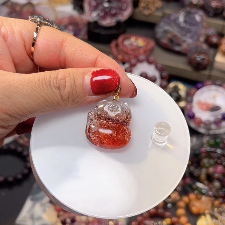 水晶颈饰18K金镶嵌订制