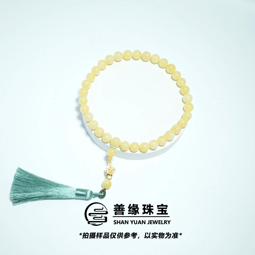 【善缘】天然蜜蜡气质百搭国风民族风手持手串8.5mm+