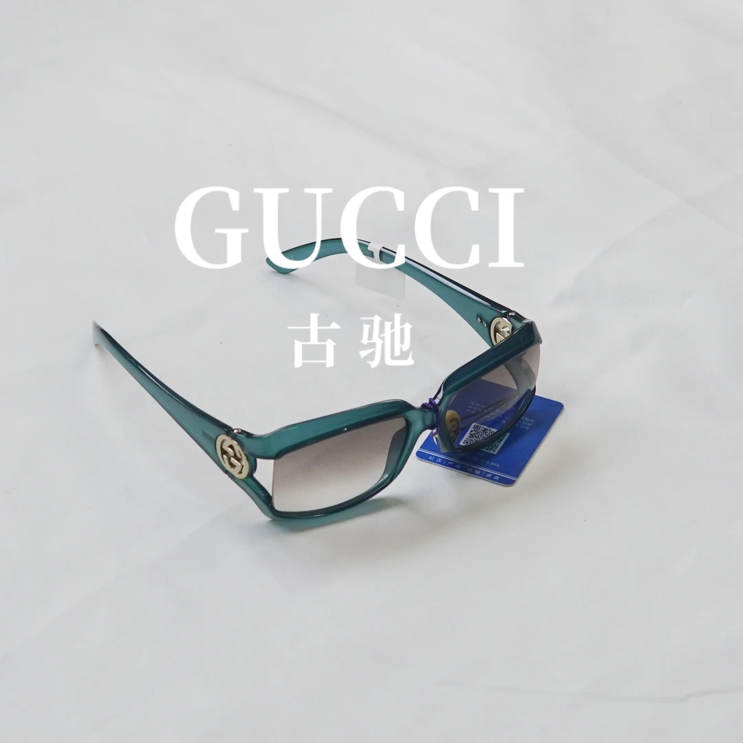95新 GUCCI/古驰 蓝色双G眼镜/WJ12311004/1004