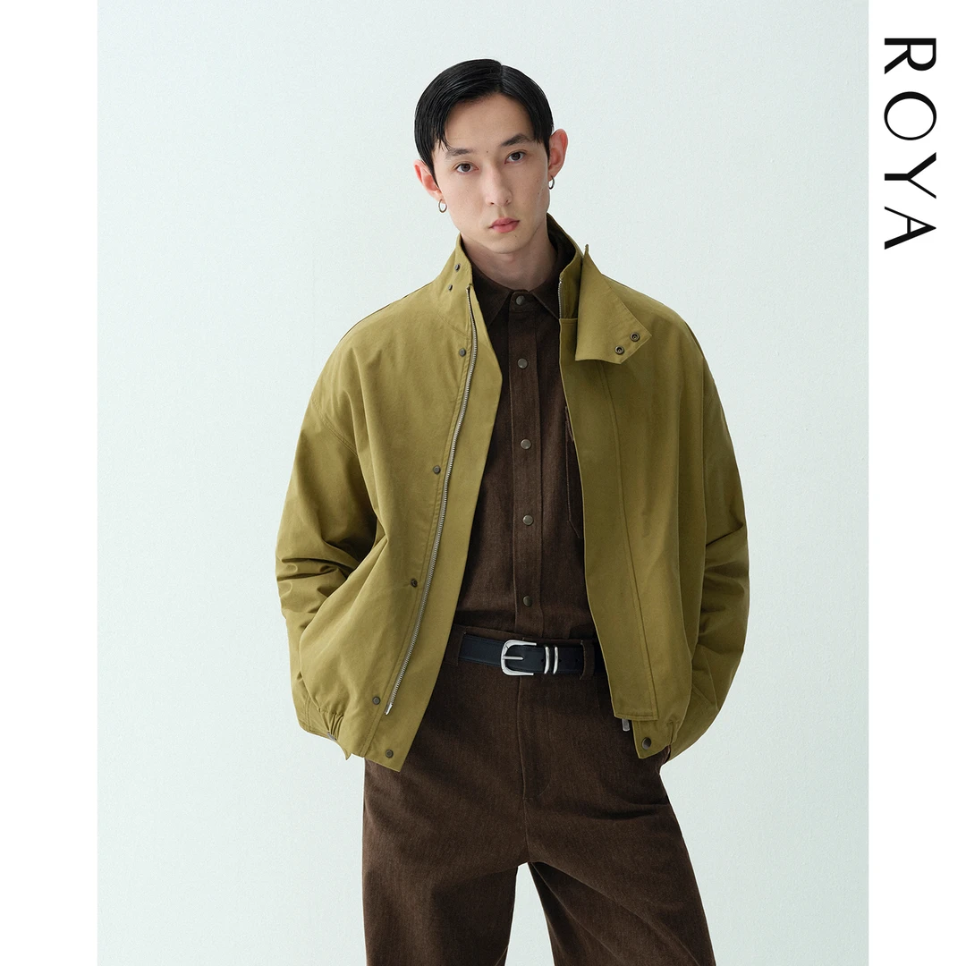 ROYA | 轻复古毛感立领防风通勤夹克