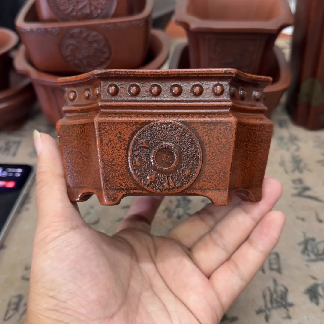 紫砂花盆10.5x6内经紫砂花盆