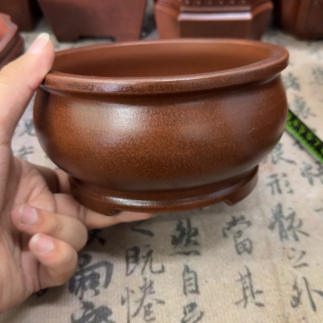 紫砂花盆14.5x8内经紫砂花盆