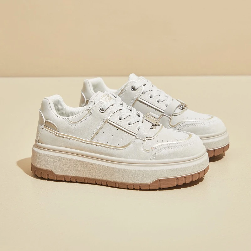 秋冬新款厚底百搭学生皮面板鞋小白鞋运动休闲MXB01