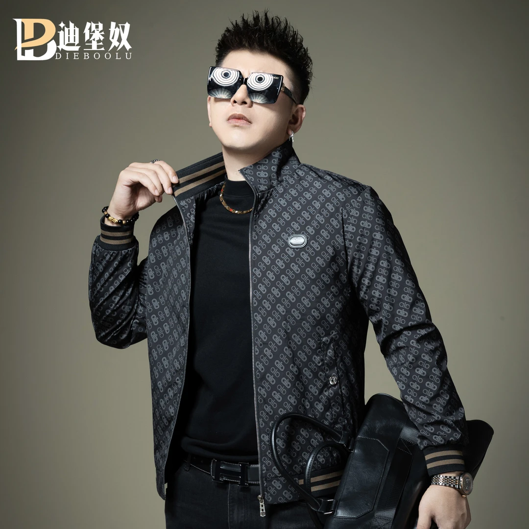 欧洲站高端潮牌立领夹克男2025新款时尚休闲百搭上衣外套秋冬季男