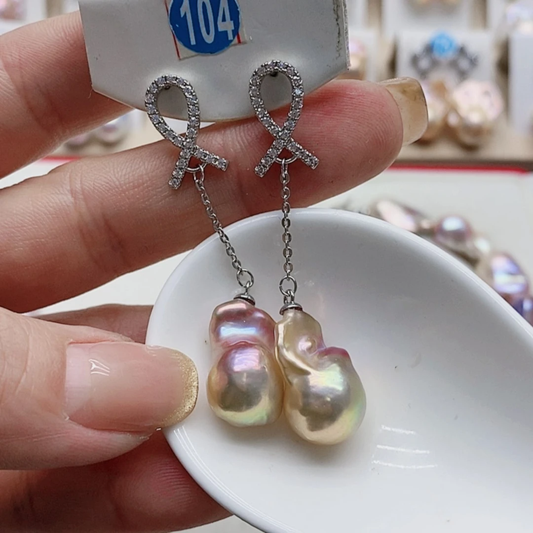 【闪购商品】淡水珍珠耳饰银S925镶嵌