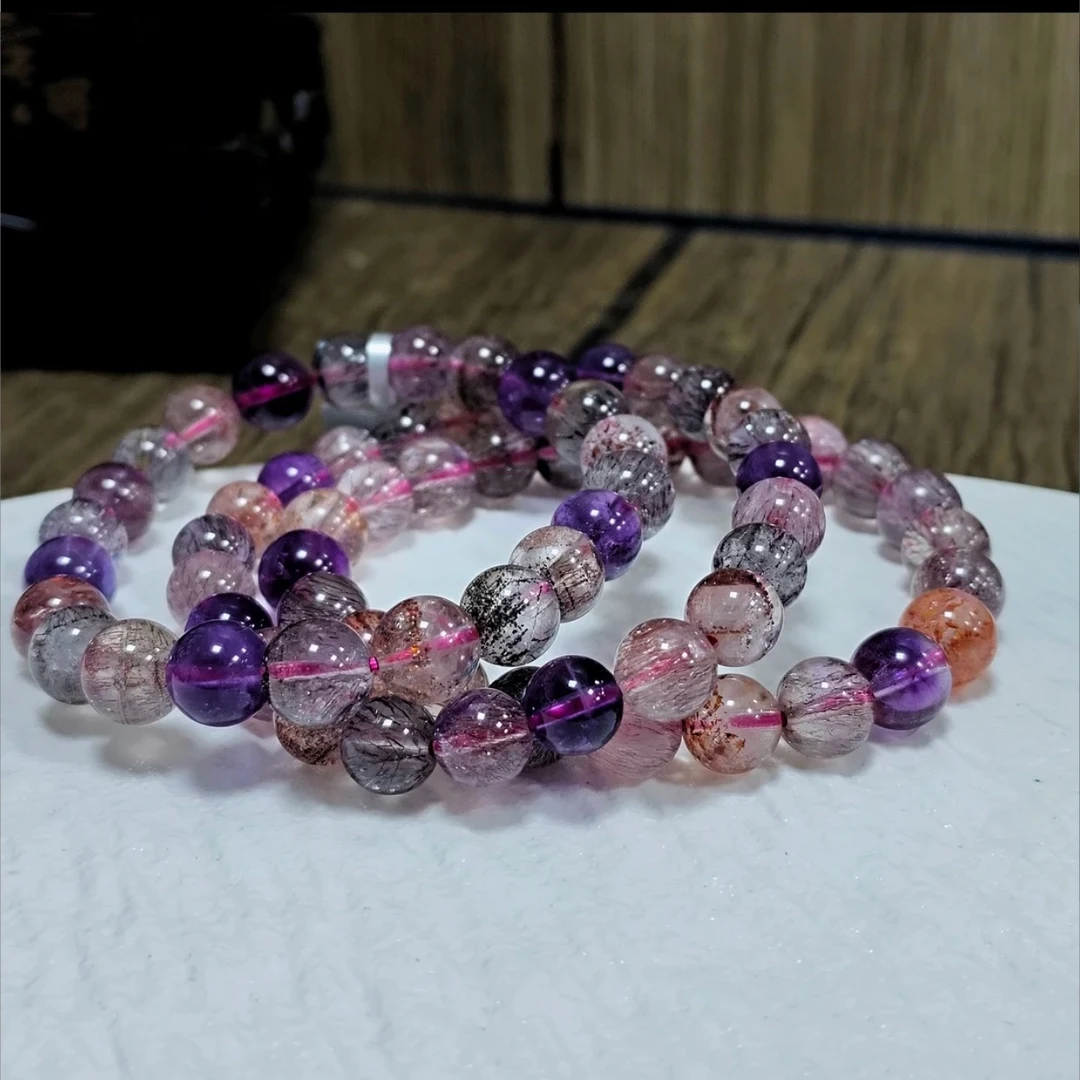 【书记甄选】天然超七单圈手链 多样性发一件 约8mm 1804BB