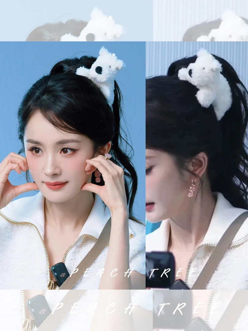 杨幂同款小狗发夹可爱卡通毛绒西高地顶夹侧边夹发卡发饰头饰新款