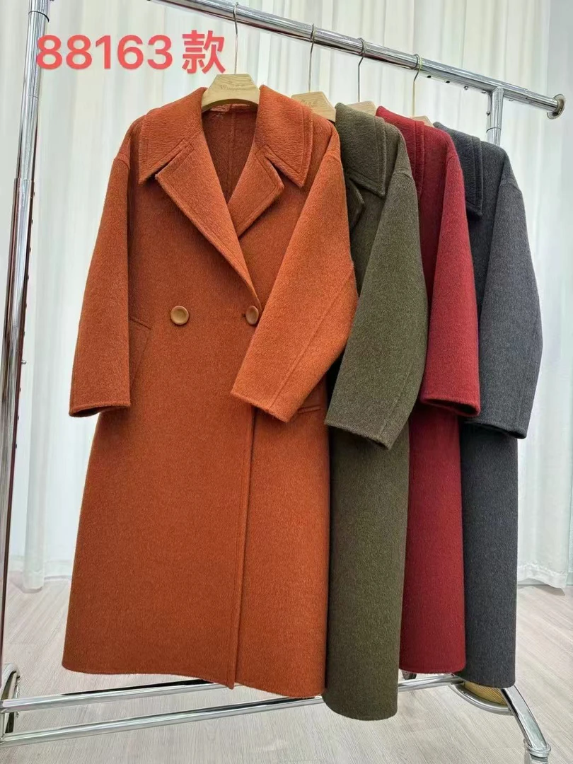 新款双面呢大衣中长款宽松时尚气质保暖外套