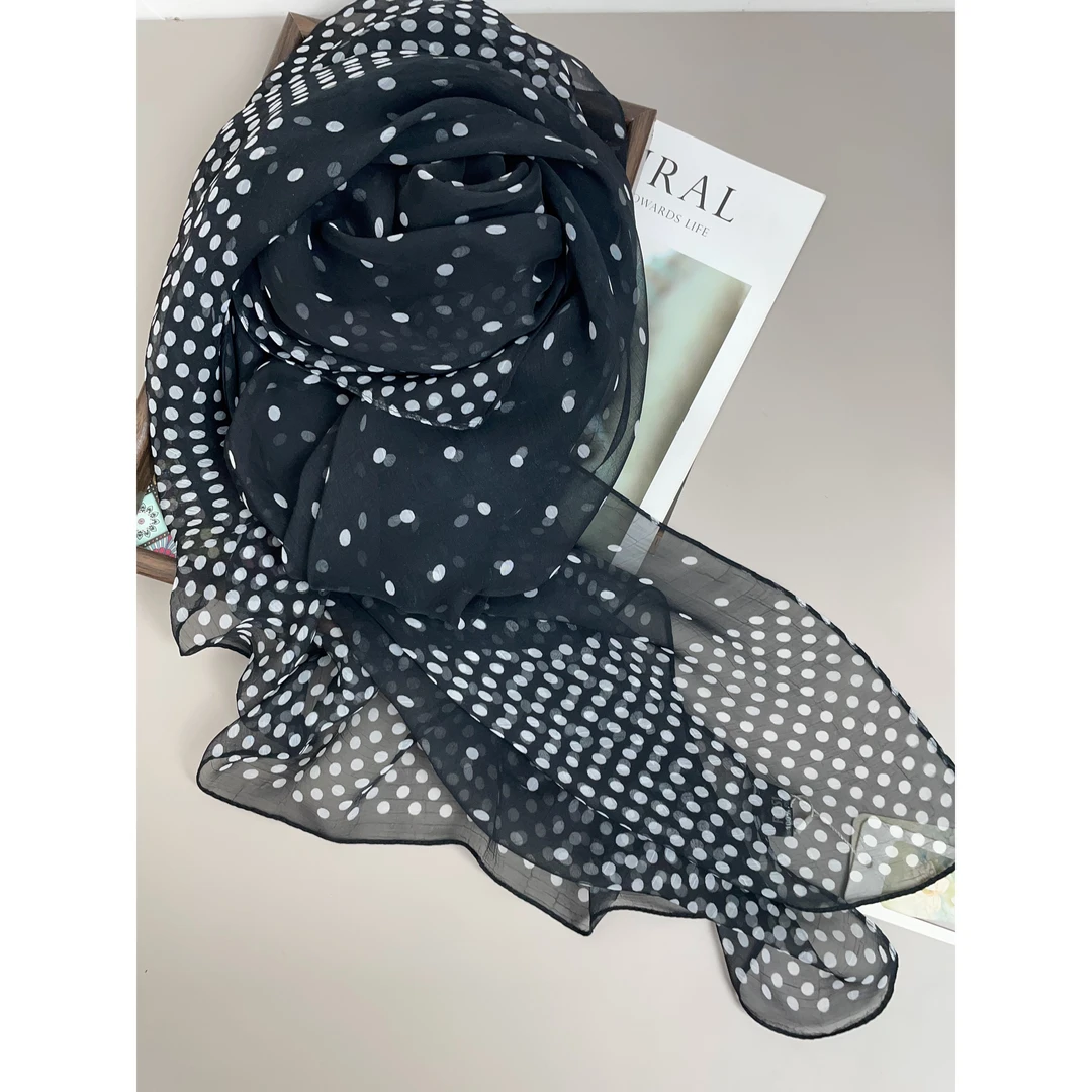 【兰姐专属】时尚波点星点 鳄鱼纹亲肤柔软秋冬丝巾180/130大尺气质