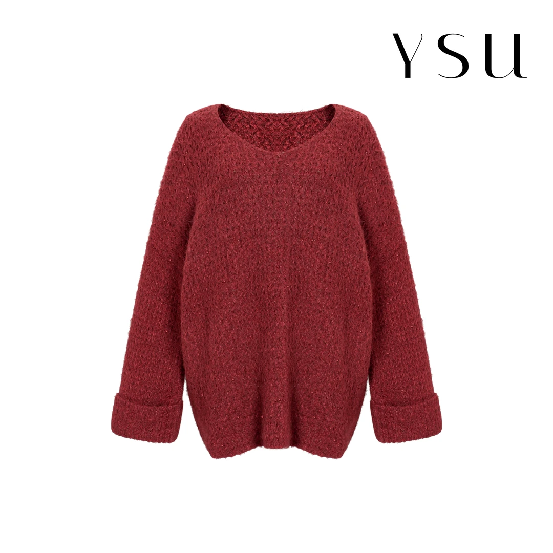 YSU【余书】秋冬保暖长袖针织百搭时尚舒适套头毛衣Y303969