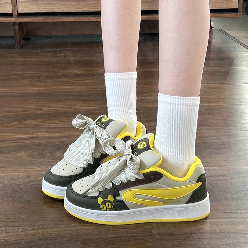 易少年 原创茶褐色面包鞋女ins潮2025夏季新款板鞋百搭休闲小白鞋