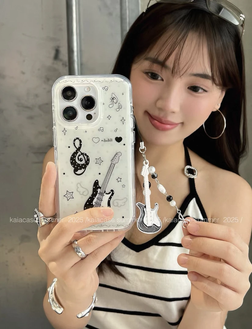 ins风小众音符吉他苹果16pro手机壳16promax新款iphone15pro