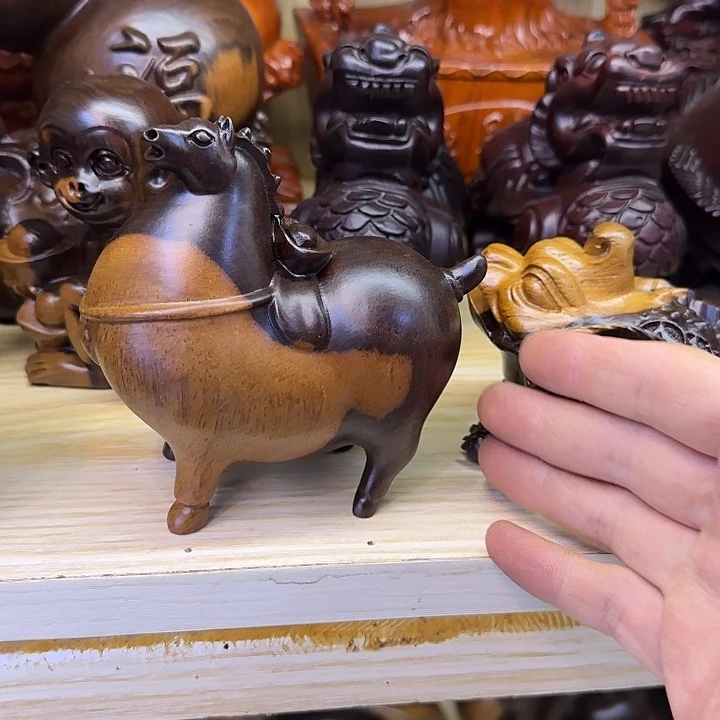 木黑檀木12双色胖唐马一只