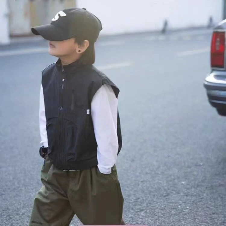 童装儿童外套马甲2025洋气春季新款帅气工装春秋男童韩版上衣