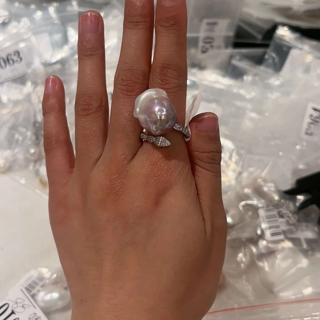 淡水珍珠戒指合金