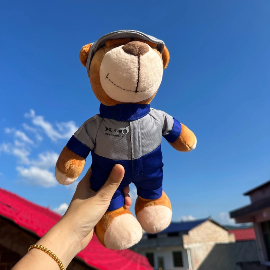 新款车载熊公仔玩偶头盔熊毛绒玩具摩托机车尾箱装饰礼物