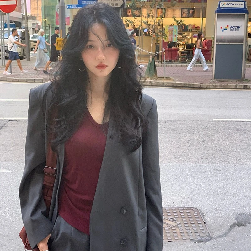 酒午自制【寻意】港风复古2024秋季新款小西装宽松外套女 KLF3767