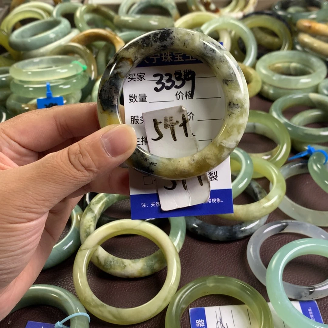 未镶嵌蛇纹石玉手镯3339
